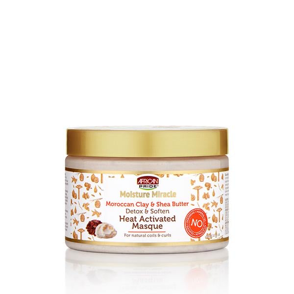 African Pride Moisture Miracle Moroccan Clay & Shea Butter Heat Activated Masque